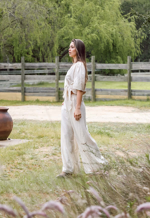 Palazzo Crudo Lino - Diseño Chileno | Natalia Seguel, frente – diseño chileno de autor, Natalia Seguel