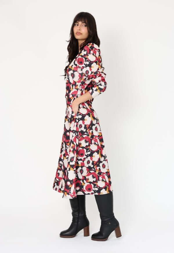 Vestido Mara Flores Magenta - Diseño Chileno | Natalia Seguel