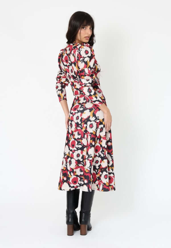 Vestido Mara Flores Magenta - Diseño Chileno | Natalia Seguel
