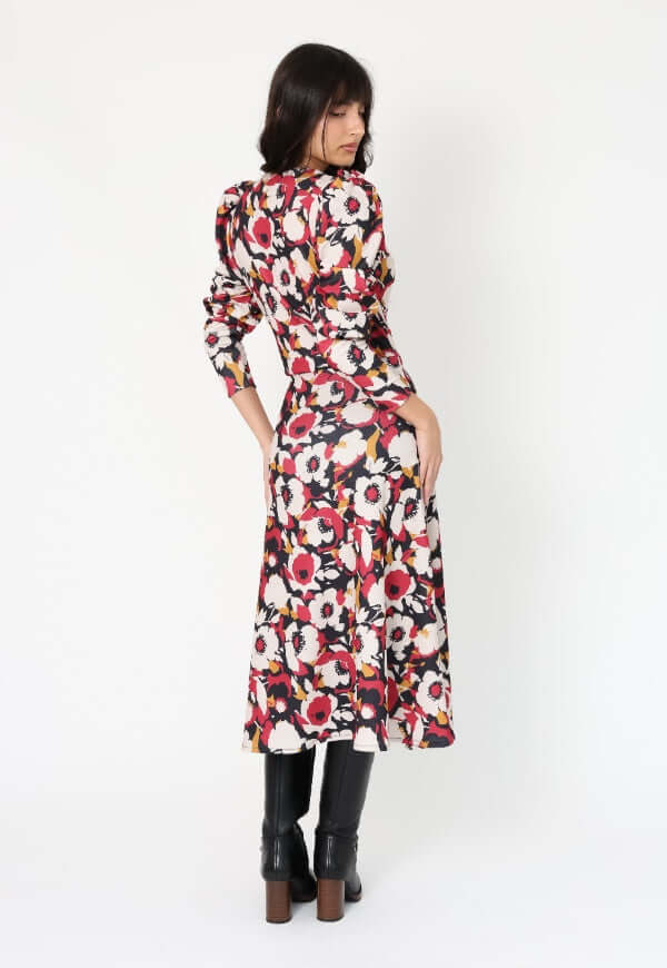 Vestido Mara Flores Magenta - Diseño Chileno | Natalia Seguel