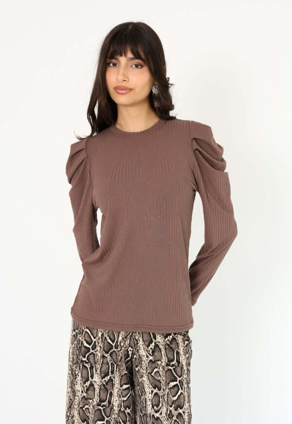 Polera Kat Taupe - Diseño Chileno | Natalia Seguel