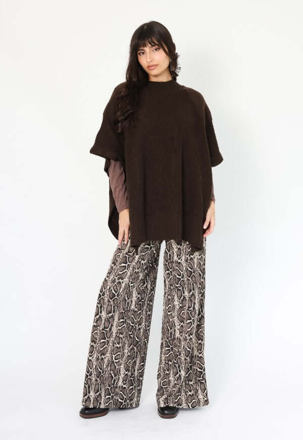 Poncho Anais Café Moro Amarras - Diseño de Autor | Natalia Seguel