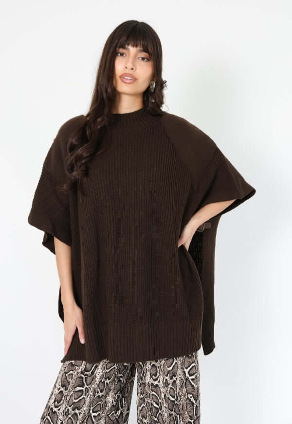Poncho Anais Café Moro Amarras - Diseño de Autor | Natalia Seguel