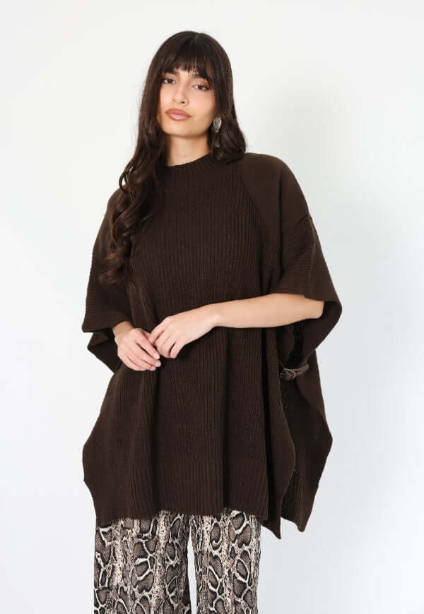 Poncho Anais Café Moro Amarras - Diseño de Autor | Natalia Seguel