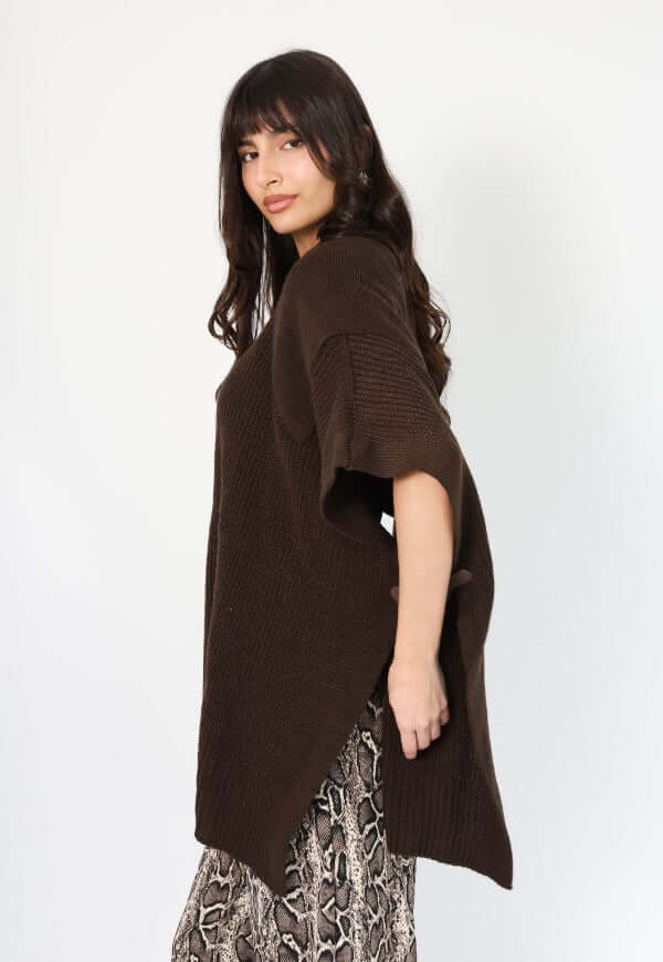 Poncho Anais Café Moro Amarras - Diseño de Autor | Natalia Seguel