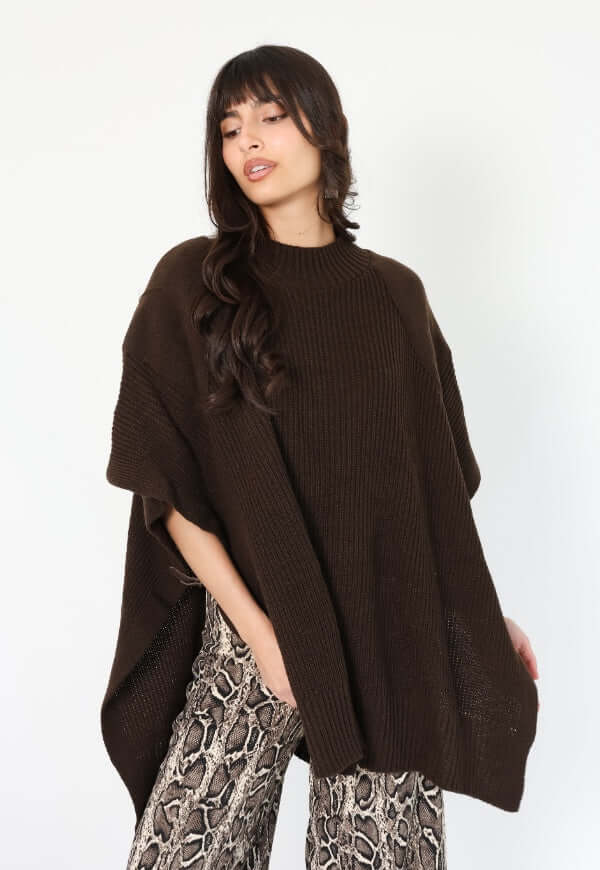 Poncho Anais Café Moro Amarras - Diseño de Autor | Natalia Seguel