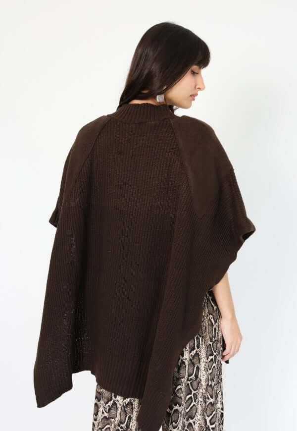 Poncho Anais Café Moro Amarras - Diseño de Autor | Natalia Seguel