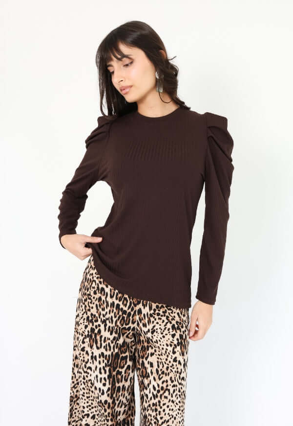 Polera Kat Café Moro - Diseño Chileno | Natalia Seguel