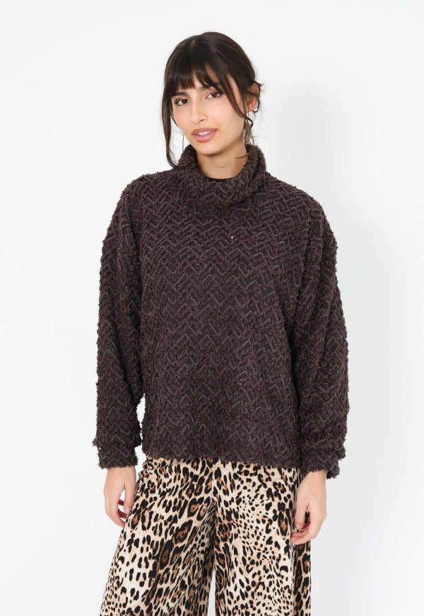 Sweater Murcielago Café Moro Jaspeado - Diseño de Autor | Natalia Seguel