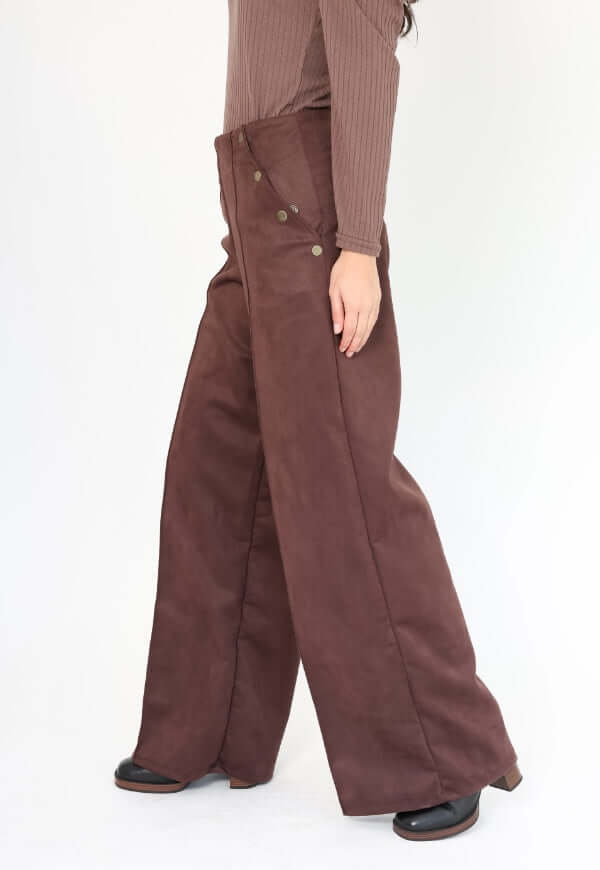 Palazzo Clare Gamuza Bolsillos Café Moro - Diseño Chileno | Natalia Seguel