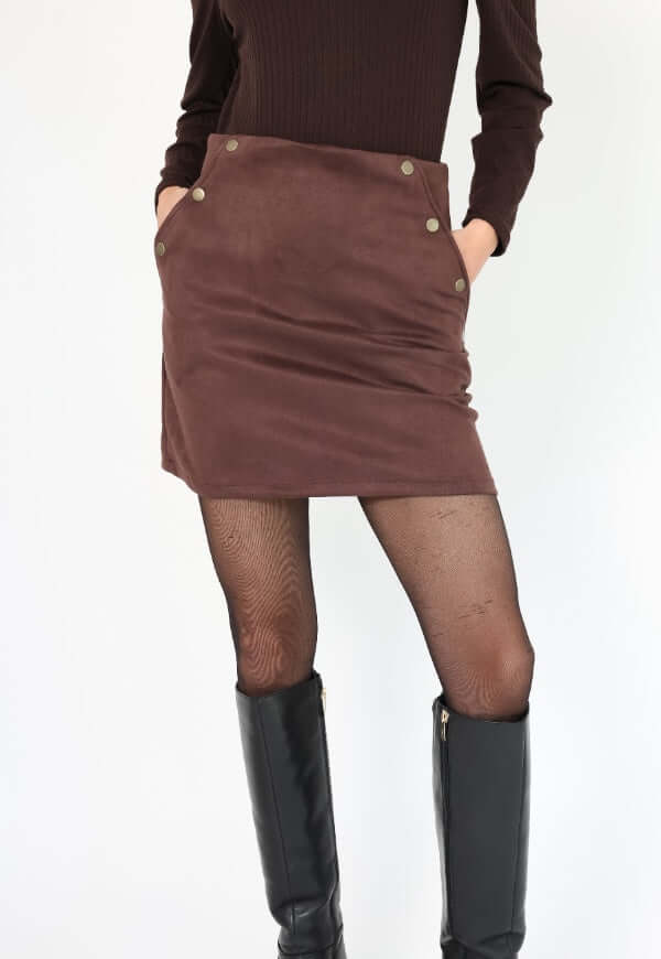 Falda Mini Clare Café Moro