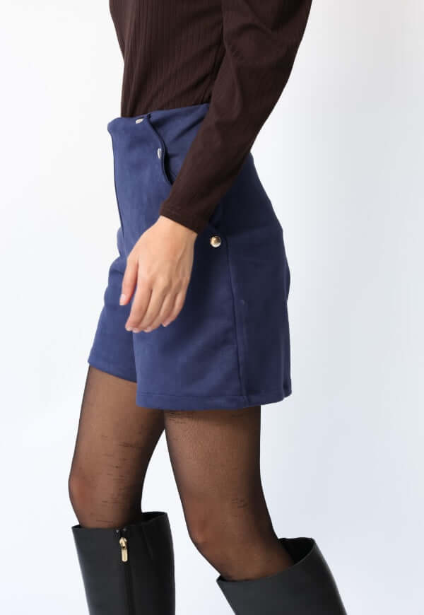 Short Clare Gamuza Azul Francia - Diseño de Autor | Natalia Seguel
