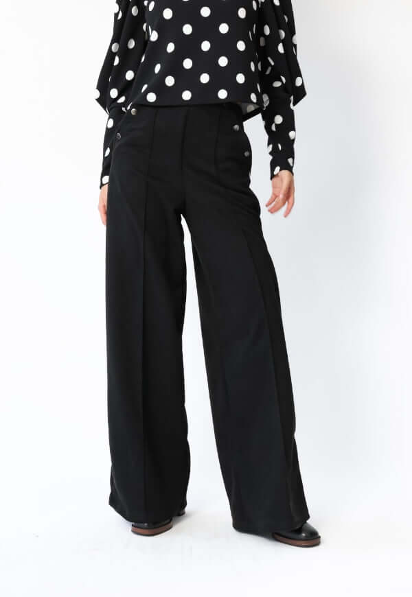 Palazzo Clare Gamuza Bolsillos Negro - Diseño Chileno | Natalia Seguel