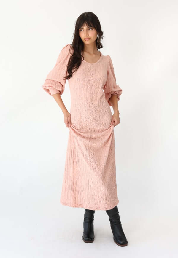 Vestido Andy Palo de Rosa Mangas - Diseño de Autor | Natalia Seguel