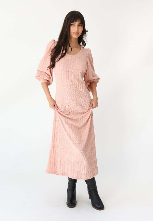 Vestido Andy Palo de Rosa Mangas - Diseño de Autor | Natalia Seguel