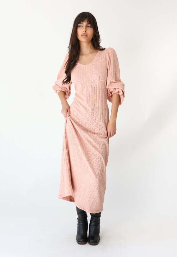 Vestido Andy Palo de Rosa Mangas - Diseño de Autor | Natalia Seguel