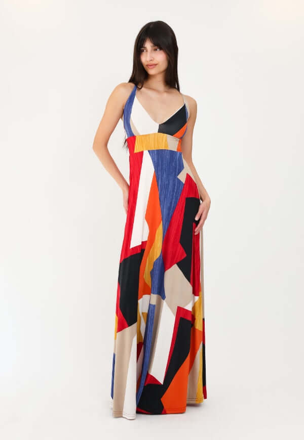 Vestido Zara Sin Mangas Geométrico Multicolor - Diseño de Autor | Natalia Seguel