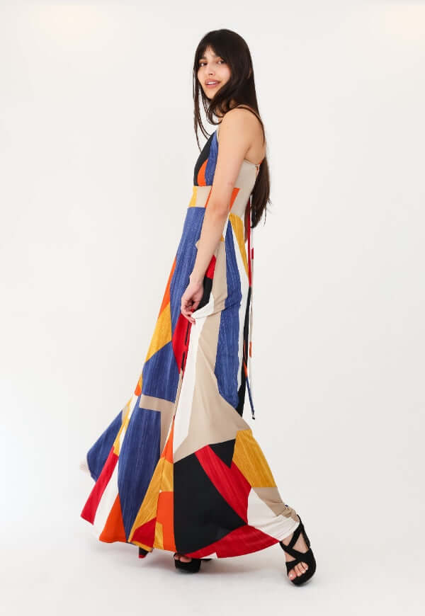 Vestido Zara Sin Mangas Geométrico Multicolor - Diseño de Autor | Natalia Seguel