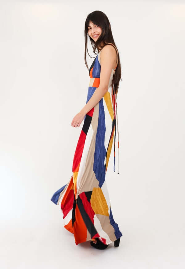 Vestido Zara Sin Mangas Geométrico Multicolor - Diseño de Autor | Natalia Seguel