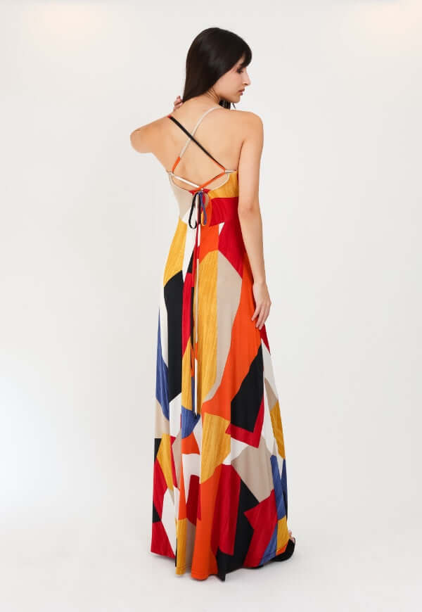 Vestido Zara Sin Mangas Geométrico Multicolor - Diseño de Autor | Natalia Seguel