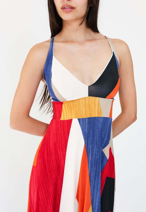 Vestido Zara Sin Mangas Geométrico Multicolor - Diseño de Autor | Natalia Seguel