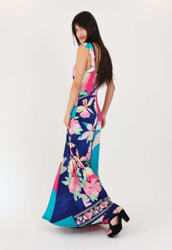 Vestido Mercedes Vuelos Flor Rosa – Diseño de Autor | Natalia Seguel