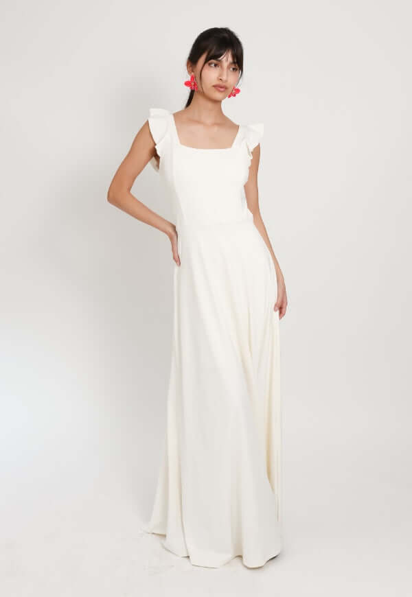 Vestido Mercedes Vuelos Blanco – Diseño de Autor | Natalia Seguel