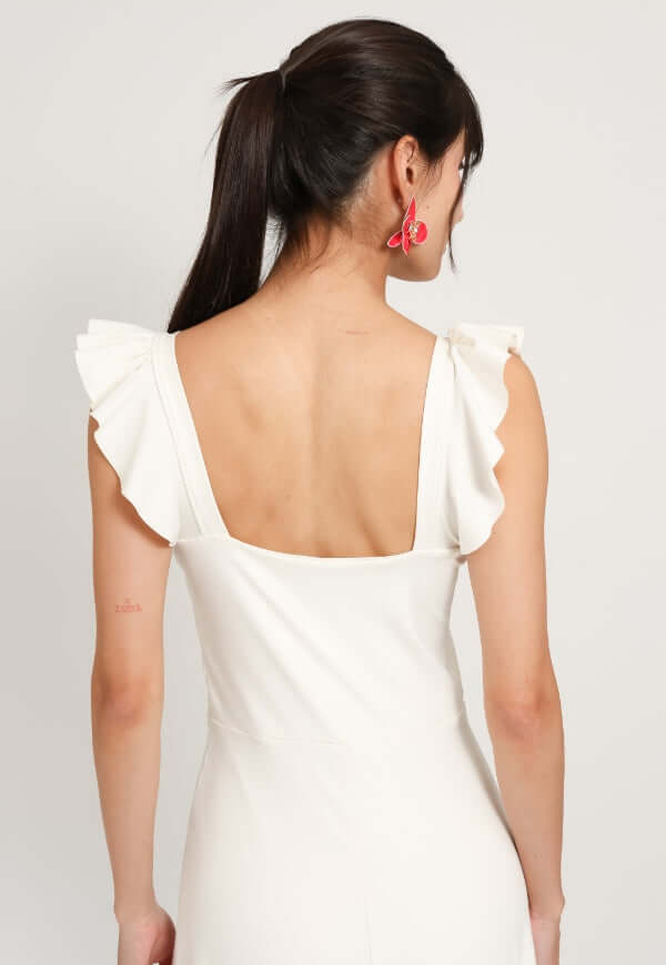Vestido Mercedes Vuelos Blanco – Diseño de Autor | Natalia Seguel