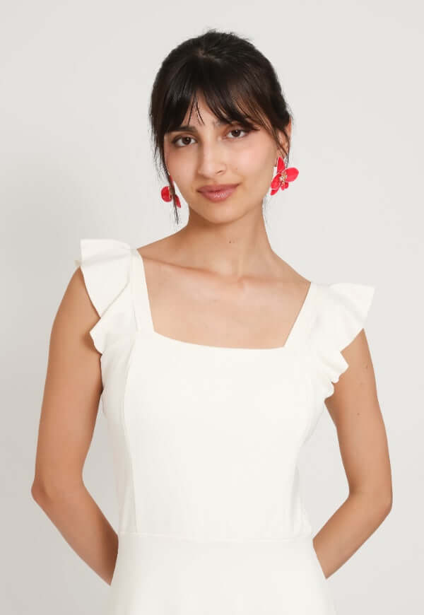 Vestido Mercedes Vuelos Blanco – Diseño de Autor | Natalia Seguel