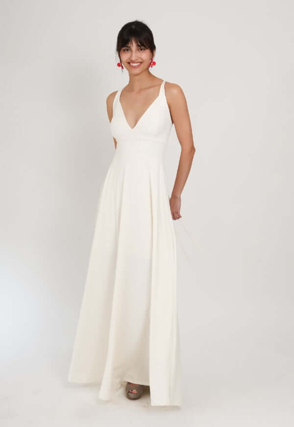 Vestido Zara Sin Mangas Blanco - Diseño de Autor | Natalia Seguel