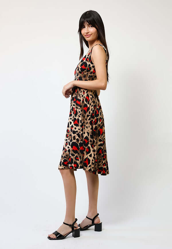 Vestido Dani Animalprint Rojo - Diseño Chileno | Natalia Seguel