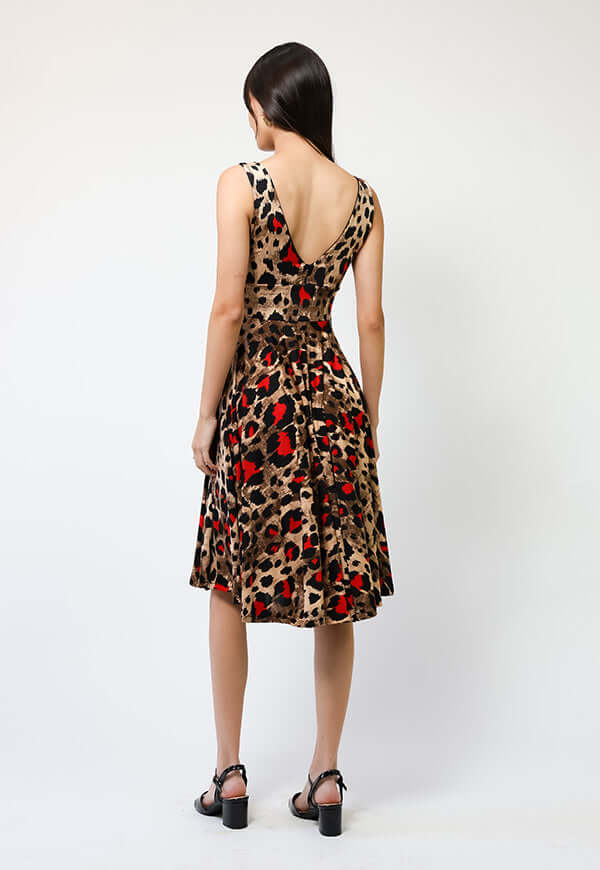 Vestido Dani Animalprint Rojo - Diseño Chileno | Natalia Seguel