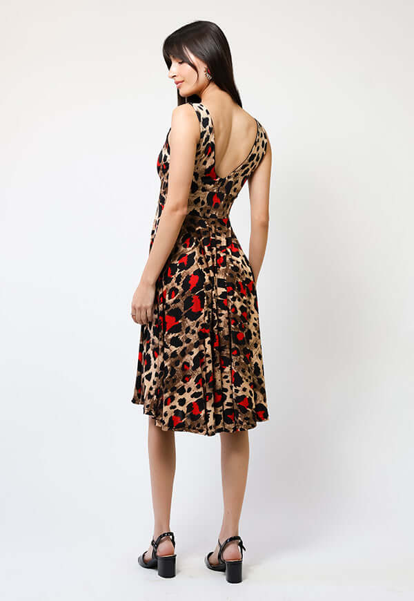 Vestido Dani Animalprint Rojo - Diseño Chileno | Natalia Seguel