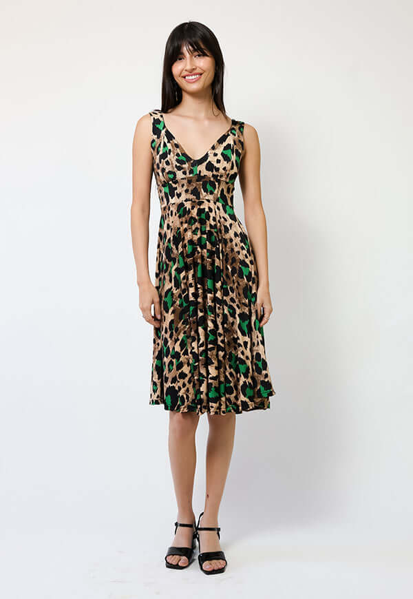 Vestido Dani Animalprint Verde - Diseño Chileno | Natalia Seguel