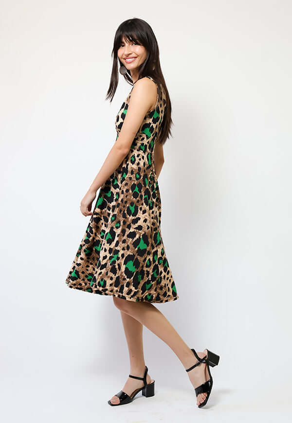 Vestido Dani Animalprint Verde - Diseño Chileno | Natalia Seguel