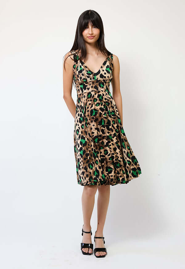 Vestido Dani Animalprint Verde - Diseño Chileno | Natalia Seguel