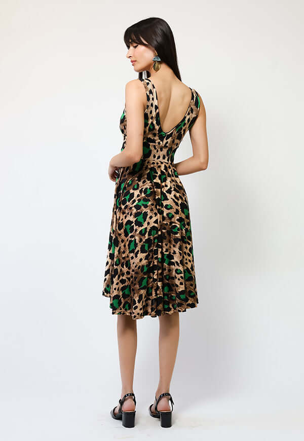 Vestido Dani Animalprint Verde - Diseño Chileno | Natalia Seguel