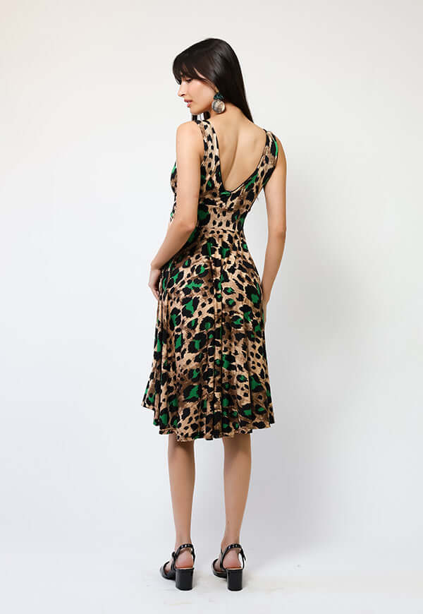 Vestido Dani Animalprint Verde - Diseño Chileno | Natalia Seguel