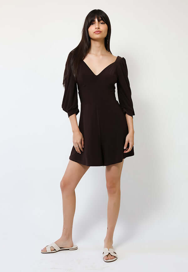 Enterito Corto Margaret Café Moro - Diseño Chileno | Natalia Seguel