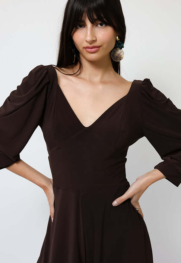 Enterito Corto Margaret Café Moro - Diseño Chileno | Natalia Seguel