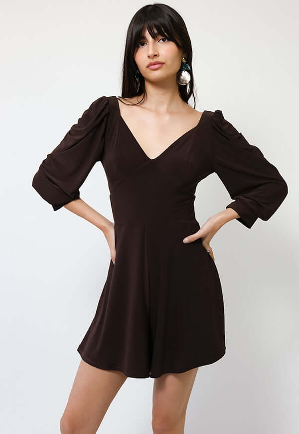 Enterito Corto Margaret Café Moro - Diseño Chileno | Natalia Seguel