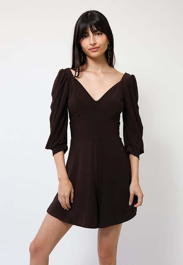 Enterito Corto Margaret Café Moro - Diseño Chileno | Natalia Seguel