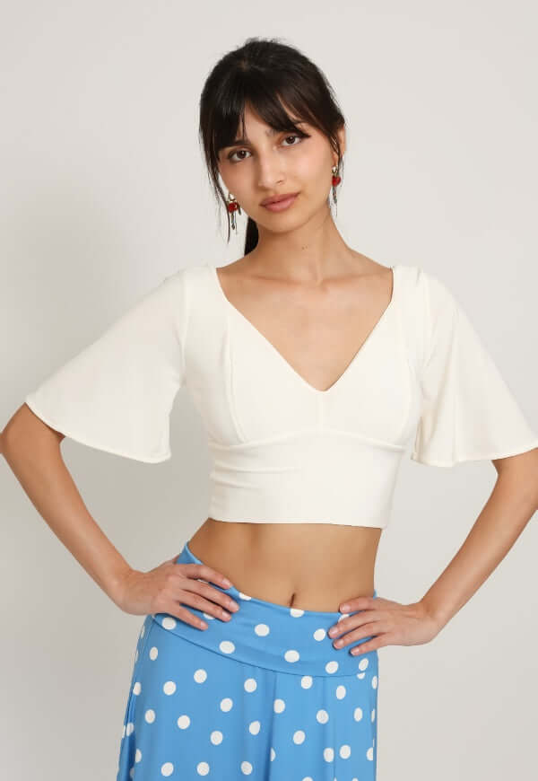 Crop Top Magaly Blanco - Diseño Chileno | Natalia Seguel