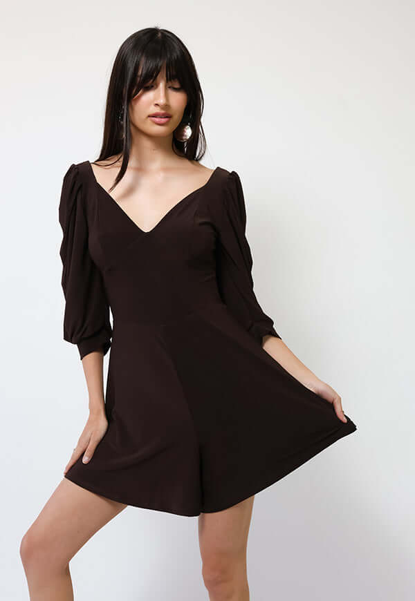 Enterito Corto Margaret Café Moro - Diseño Chileno | Natalia Seguel