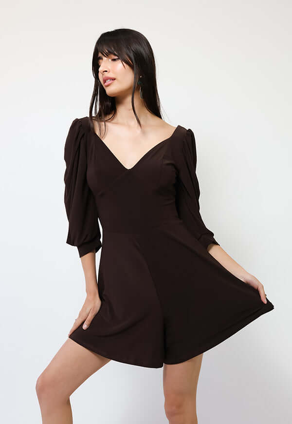 Enterito Corto Margaret Café Moro - Diseño Chileno | Natalia Seguel