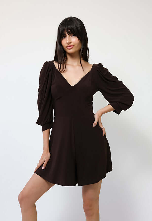 Enterito Corto Margaret Café Moro - Diseño Chileno | Natalia Seguel