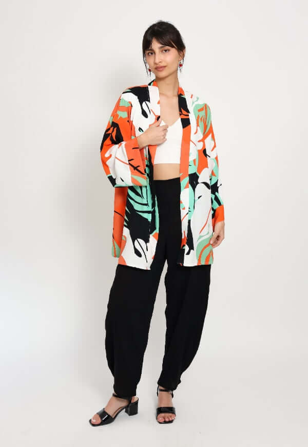 Kimono Sol Hojas Naranjo - Diseño de Autor | Natalia Seguel