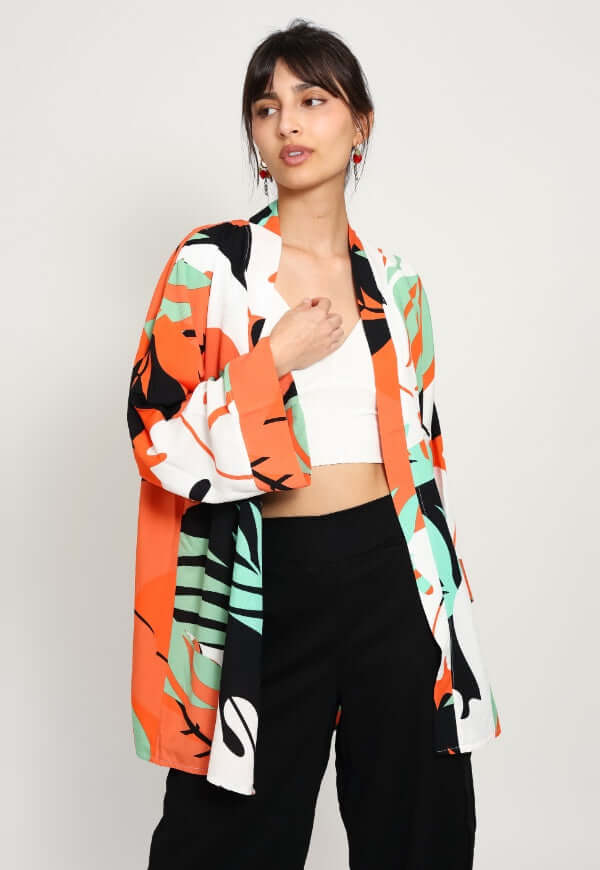 Kimono Sol Hojas Naranjo - Diseño de Autor | Natalia Seguel