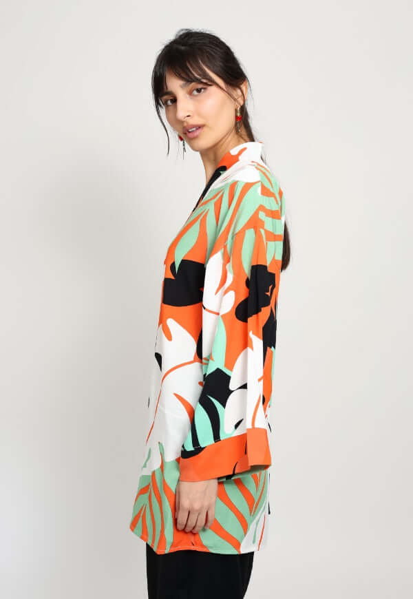 Kimono Sol Hojas Naranjo - Diseño de Autor | Natalia Seguel