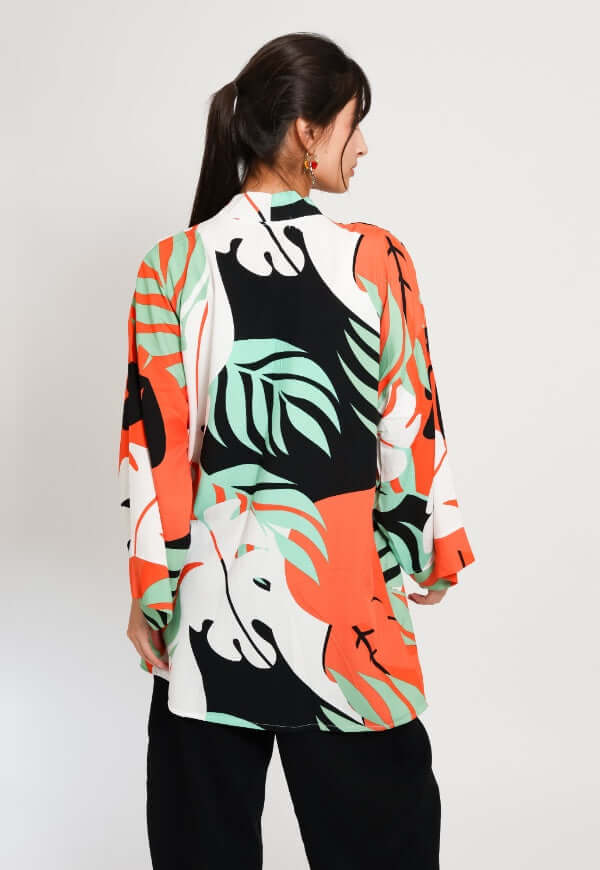 Kimono Sol Hojas Naranjo - Diseño de Autor | Natalia Seguel